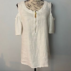 ELLEN TRACY | white linen tunic top